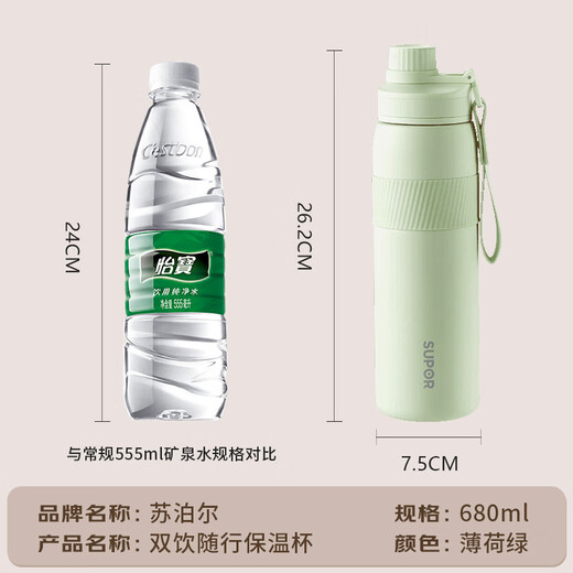 Supor Thermos 316L Copa de agua de acero inoxidable Copa de beber doble para hombres y femeninos Los estudiantes de la escuela primaria y secundaria comienzan la temporada escolar del día de San Valentín chino