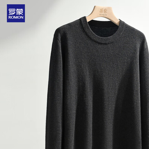 Romon [100% Wool] Pure Wool Sweater Men's Autumn and Winter Round Neck Sweater Men's Thin Pullover Bottoming Sweater Men's Clothing