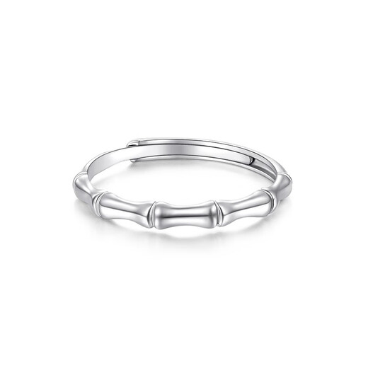 Mengjinyuan PT950 platinum ring, platinum bamboo open ring, birthday gift for girlfriend, about 2.05g-live mouth