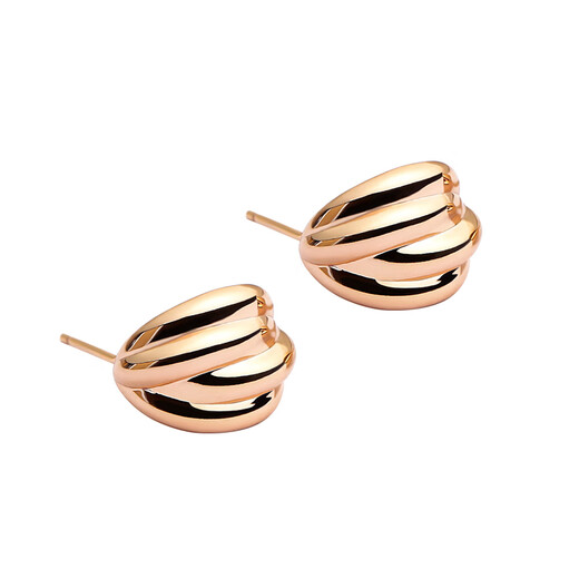 QPQK temperament earrings light luxury high-end rose gold earrings 2025 new sterling silver fashion earrings female birthday gift rose gold earrings