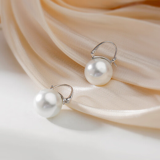 YaoYiZun sterling silver pearl earrings for women's Valentine's Day gift, high-end earrings, ear studs, birthday gift for wife, ear buckles - silver
