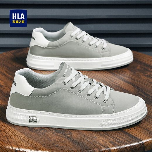 HaiLan Home HLA men's shoes spring new canvas shoes versatile men's casual shoes low top breathable shoes men's soft sole comfortable shoes men's gray 40 (sports size)