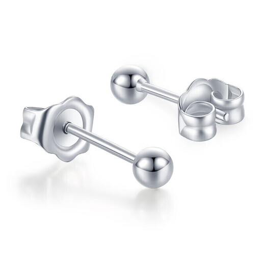 Liuguifu Jewelry PT950 platinum earrings round beads platinum earrings for women PT0200007 1g