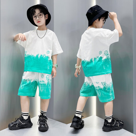 Disney Brand Children's Clothing Boys Sommeranzug 2023 Neue Sommerkoreanische Version Junge mittelgroße Kinder Internet Prominente Kurzärärmeltrend 826 Sets White 120