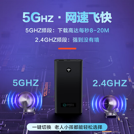 Zhongke Julong portable wifi mobile wireless wifi6 wireless network card-free 5Ghz unlimited traffic 2025 wireless network card traffic portable Internet artifact flagship dual-band wifi6+5Ghz+10000 mAh battery