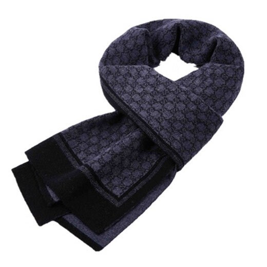 Ordos cashmere scarf men's winter plaid thickened versatile black