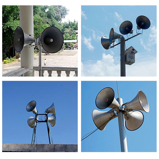 Danma Parker Broadcasting Horner Horn Tweeter al aire libre Rural Big altavoz Amplificador Conjunto de altavoces de advertencia de transmisión pública al aire libre impermeable 1 50W Horn + 100W Amp (regalo)