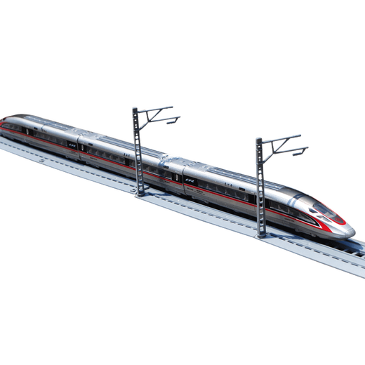 KAIWEI-Legierung Fernbedienung Hochgeschwindigkeits-Schienenspielzeugzug mit Gleis Fuxing Emu Model Railway Track 3-jähriger Kinder simuliertes Zug [3 Abschnitte] Fernbedienungszug/Legierung