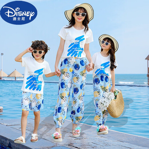 Disney (Disney) beach parent-child clothing summer clothing new family of four and three fashionable suits for sixty-one mother-daughter clothing Sanya suit 9887 boy baby 100 (suitable for 25 Jin [Jin equals about 0.5 kg])