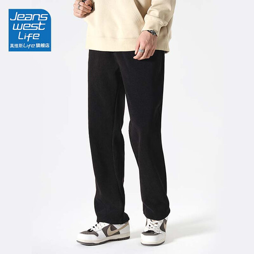 JEANSWEST LIFE JEANSWEST American casual pants for men in autumn and winter plus velvet and thickened chenille trendy trousers for men straight pants