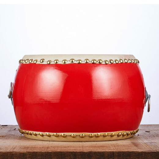 Ouyin dance teaching special drum instruments to play adult Chinese drum red drum cowhide small drum children's toy drum 9-inch cowhide drum-29*17CM suitable for 6-10 years