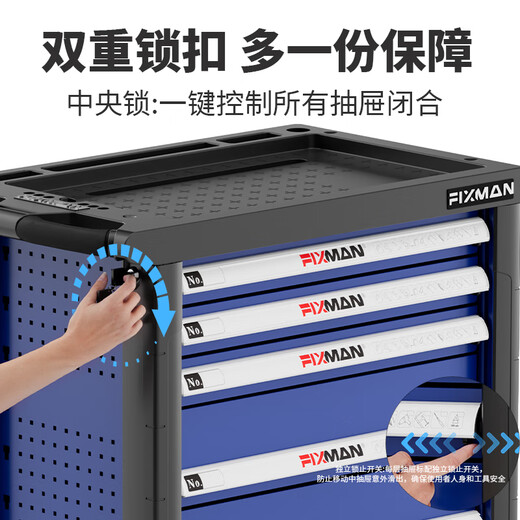 ABDT Auto Repair Heavy Duty Auto Repair Tool Trolley with Tool Trolley Factory Workshop Laboratory Movable Workbench 6-Pull Blue Tool Trolley (without Tools)