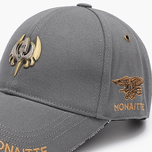MONAITTE hat men's autumn new trendy outdoor peaked cap big head fashion sports hard top four-season sun protection hat baseball gray (four seasons) regular size (54-60CM)