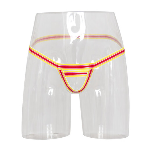 Men's sexy underwear for gay men with rings and rings, double thongs, open crotch, butt lift, exposed penis, PP, black front rings, single size, L size 2 points 62 points 9 feet