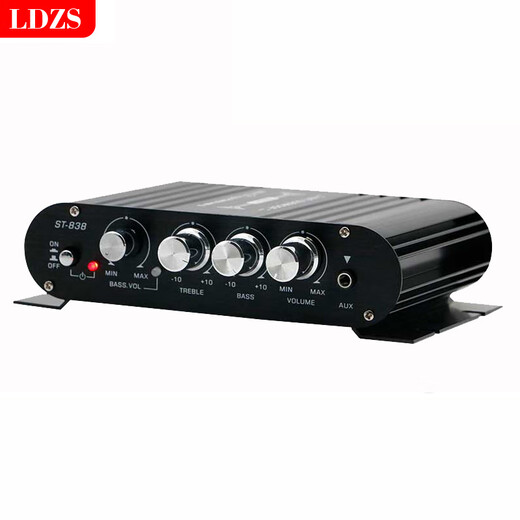 LDZS新款蓝牙功放机 2.0+低音炮功放2.1声道功放超低音迷你小型放大器 黑色ST838升级版单机（有蓝牙）+12V适配器
