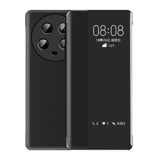 Gullfoss Xiaomi 14ultra mobile phone case Xiaomi 14Ultra mobile phone case all inclusive 5G simple business mirror protective case flip leather case anti-fall window intelligent sleep Selected Napa leather [black] flip window leather case Xiaomi 14 Ultra
