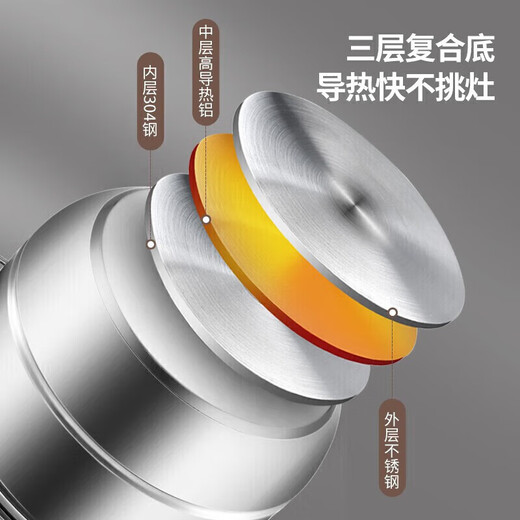 美厨（maxcook）蒸锅 304不锈钢32cm二层蒸锅 加厚复底蒸锅 燃气电磁炉通用MCZ826