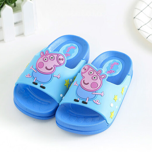 Peppa Pig children's slippers summer boys' flip-flops girls baby bath bathroom non-slip children's slippers light blue Peppa Pig 170 size shoes inner length 16 cm about 2.5-3.5 years old