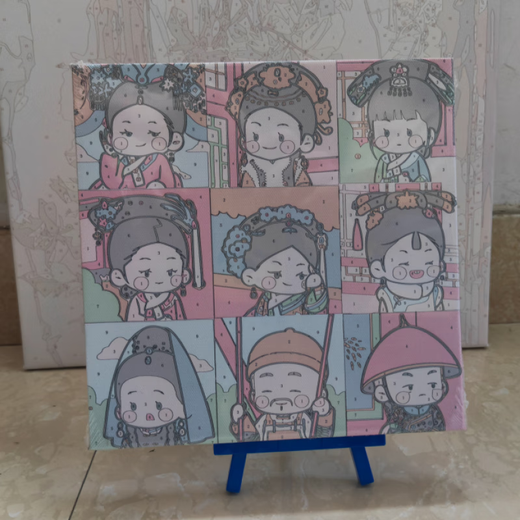 初音未来diy数字油画儿童简单手工填色画学生手绘丙烯油彩画 FQ719 20*20绷好带背板+颜料画笔挂钩