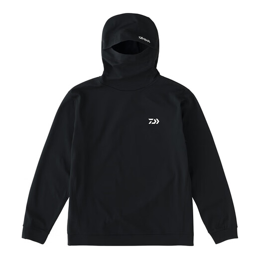 DAIWA autumn and winter DE-9223 cold-proof hooded long-sleeved shirt warm round neck pullover top autumn and winter fishing clothing DE-9323 round neck style-black M