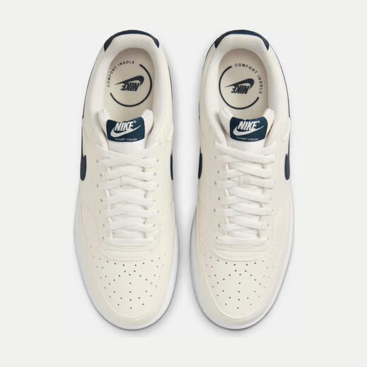 耐克（NIKE）休闲鞋男鞋秋冬新款COURT透气耐磨运动鞋时尚经典潮流低帮板鞋 HQ4867-101/帆白/军械深海蓝 41 (260mm)