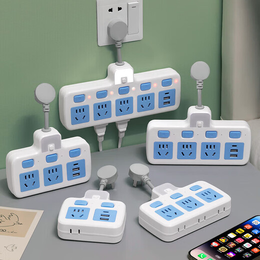 考溪公牛纯铜插头转换器插座USB带夜灯独立开关一转多孔家用插无 纯铜+防雷一转二+夜灯