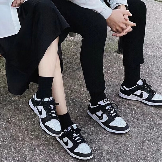 Nike official DUNK (GS) shoes, black and white panda sneakers, casual shoes, shoes, CW1590-100 37.5