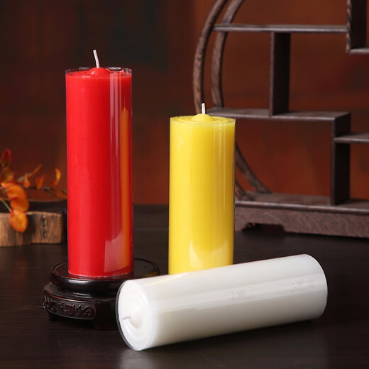 Pinzhide emergency lighting bold candle large candle large long pole daily candle emergency disaster prevention lighting yellow 2 pieces 5X16 cm