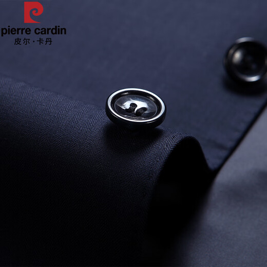 Pierre Cardin high-end worsted wool suit men's suit business slim formal suit jacket straight casual trousers two-piece set 7002 Navy Blue