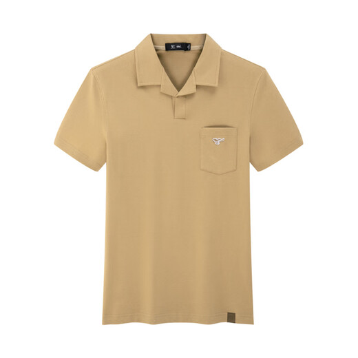 Seven Wolf [Ice Algen Schlamm + Eismaschine cooles Gefühl] kurzärmeligte T-Shirt für Herren Sommer New Polo T-Shirt Herrenkleidung Top 702 (dunkle Aprikosenfarbe) 2xl 180/96a
