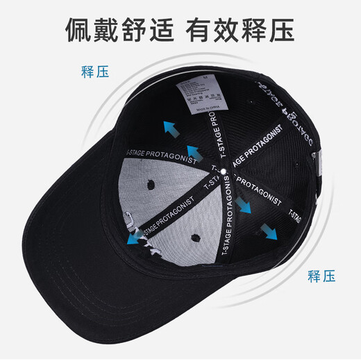 Desina small head circumference small size hat men's outdoor leisure travel four-season baseball cap hard top three-dimensional high-quality peaked cap for women black one size adjustable (52-56cm) suitable for small head circumference