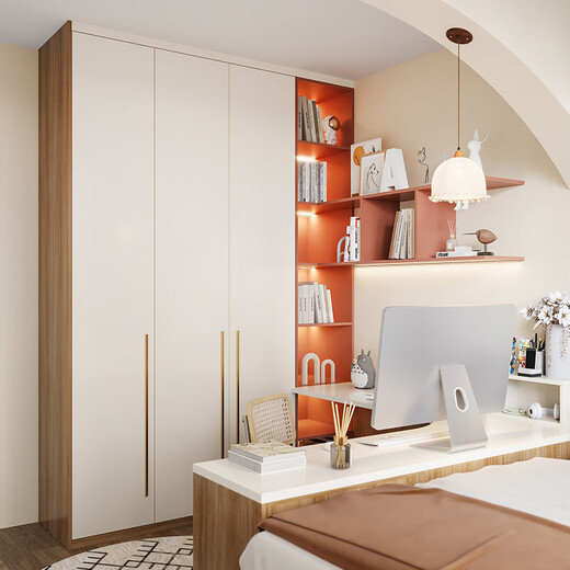 Sofia whole house custom wardrobe modern simple bedroom furniture overall large wardrobe shoe cabinet living room cabinet solid wood texture 22 package price