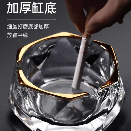 MONDOTTE glass ashtray home living room office light luxury high-end commercial hotel creative ornaments internet celebrity ashtray deepen and enlarge ash six-sided ashtray