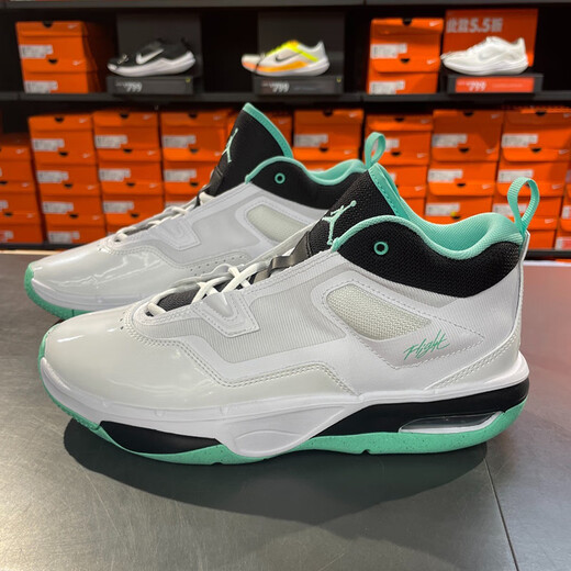 Nike (Nike) Freizeitschuhe Herrenschuhe 2025 Neue Sommersportschuhe Jordan Stay Royale 3 Basketballschuhe FB1396-103 Weiß und Grün 44