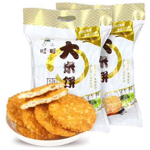旺旺大米饼1000g整袋袋装锅巴仙贝雪饼膨化休闲网红零食小吃 旺旺大米饼400g