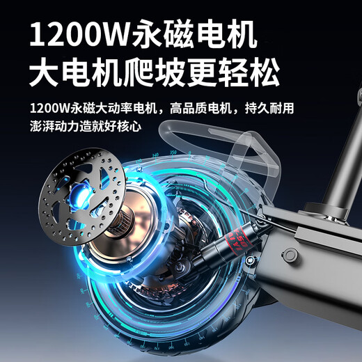 Permanent electric scooter portable two-wheeled scooter battery car mini small driving folding electric scooter lithium battery 48V black/45-55KM flagship version strong power