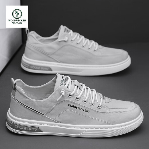 Woodpecker cloth shoes men's shoes men's canvas shoes men's 2025 new summer ice silk board shoes casual shoes spring and autumn sports shoes khaki 41