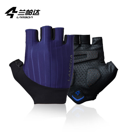 Lampada Bicycle Half Finger Gloves Cycling Gloves Short Finger Spring and Summer Lightweight Perspiration Equipment for Men and Women Black M