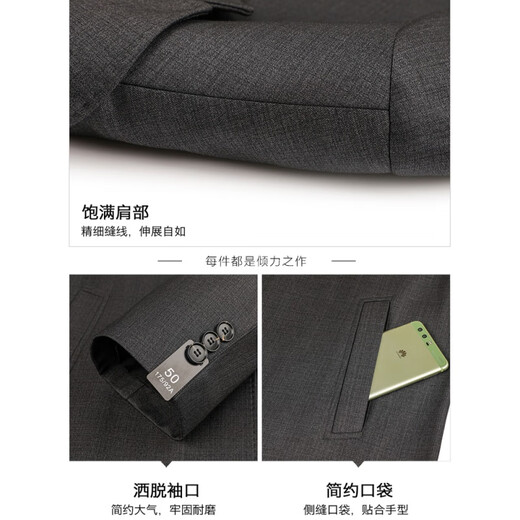 Pierre Cardin windbreaker men's mid-length spring and autumn middle-aged and elderly men's dad suit. Collar plus size top jacket lapel gray plaid 200 5XL size