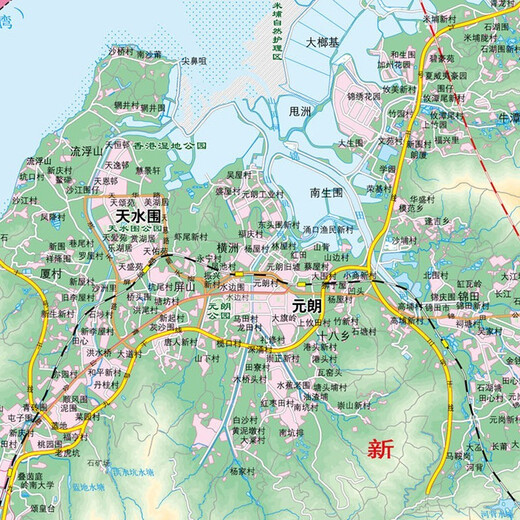 2025年新 香港地图 1068*749毫米 纸质墙贴 高清政区交通图