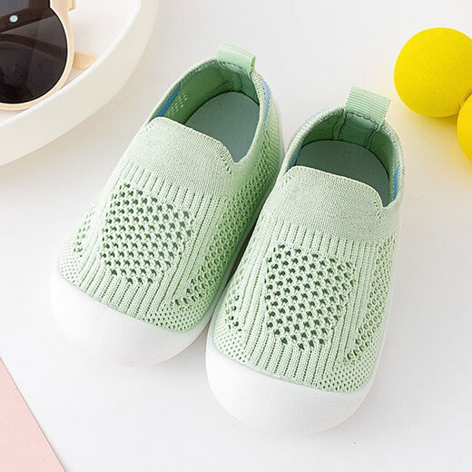 Tutu Dawen Baby Sandals Summer Toddler Shoes 0-1-2 Years Old Boys and Girls Indoor Floor Socks Soft-soled Front Shoes Green Mesh One Size Inner Length 12.5cm (Recommended 6-12 Months)