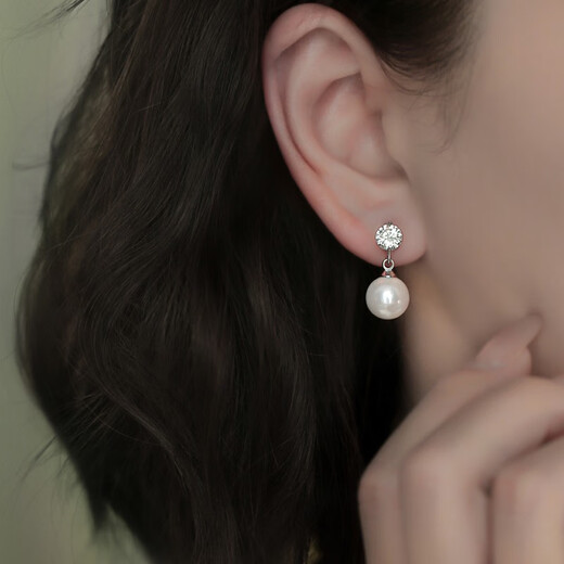 Idel imitation pearl earrings for women, fashionable and high-end earrings, cold style earrings, birthday gifts for besties, rhinestone imitation pearl earrings E2887