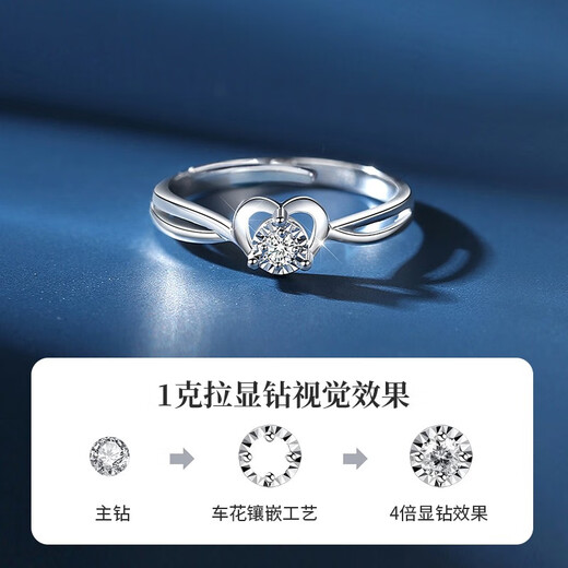Chinese gold diamond platinum ring ladies asking for wedding ring live birthday gift for girlfriend and wife birthday knot platinum sweetheart diamond ring Jingsuda