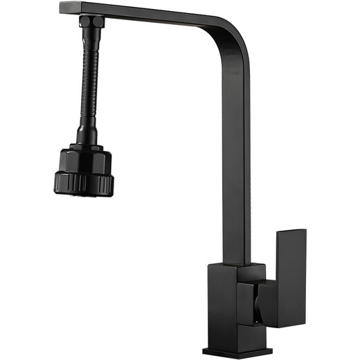 Faucet splash head pressurized rotatable kitchen faucet wash basin and universal faucet shower head extender Electroplating square faucet + five-function extended rod 12243
