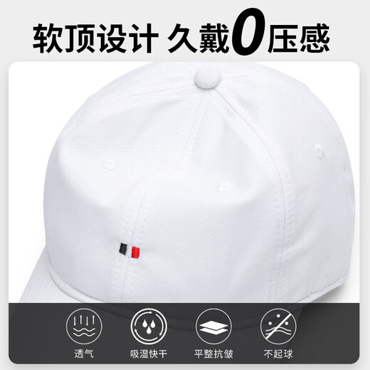 OIMG classic small-label embroidered white baseball cap men's summer color-fading large head cap quick-drying breathable sun hat khaki color normal code (55-60c)
