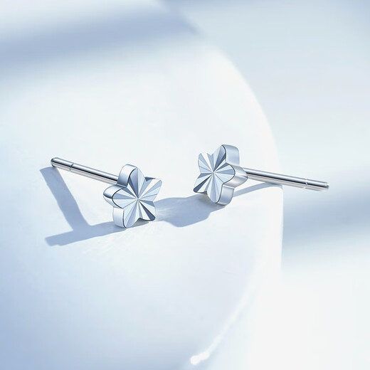 Mengjinyuan PT950 platinum earrings, star shining car flower earrings, birthday gift for girlfriend, about 1.25g