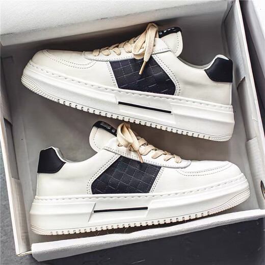 
Shoes for men in summer breathable thick sole trendy versatile sports shoes for men in men’s board shoes breathable trendy shoes fashion casual shoes 9906 white and black 39