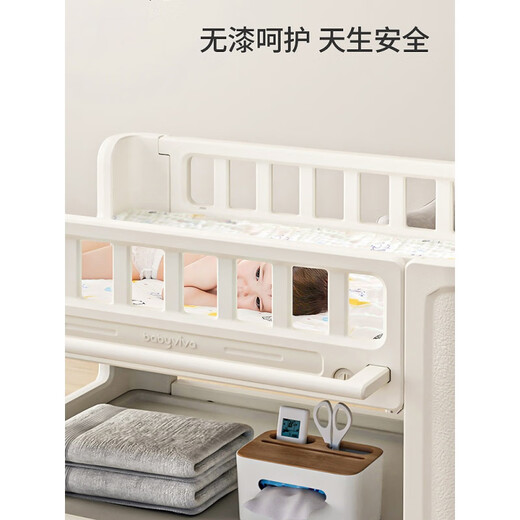 创京懿选婴儿换尿布操作台尿布台护理台多功能新生儿按摩抚触可折叠宝宝台 尿布台【HDPE-食品级-0甲醛 框架结构_其他_组装