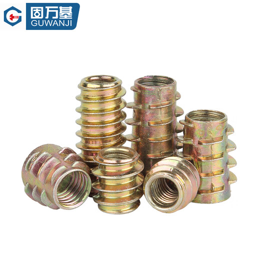 Guwanji Iron Colored Zinc Internal and External Tooth Nuts Without Insert Countersunk Head Hex Furniture Nuts Solid Wood Embedded Parts Trapezoidal Screw Caps Zinc Alloy M4*10 100 With Insert