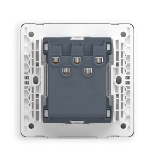 ABB switch socket panel 86 type with fluorescent three-open single control switch Yuanzhi series white AO103